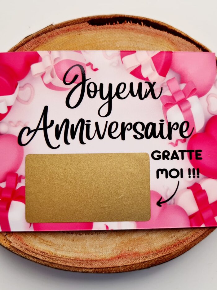 Carte à gratter anniversaire 2