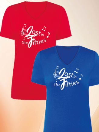 T-Shirt Femme Col V - Lost In the Fifties - Musique