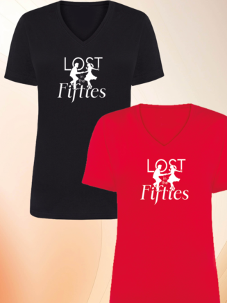 T-Shirt Femme Col V - Lost In the Fifties - Danseurs